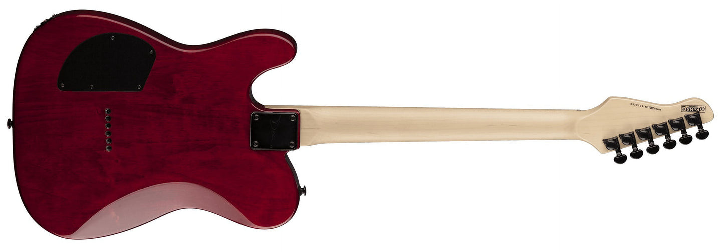 Nashvegas Flame Hum Hum Electric Guitar - Trans Red