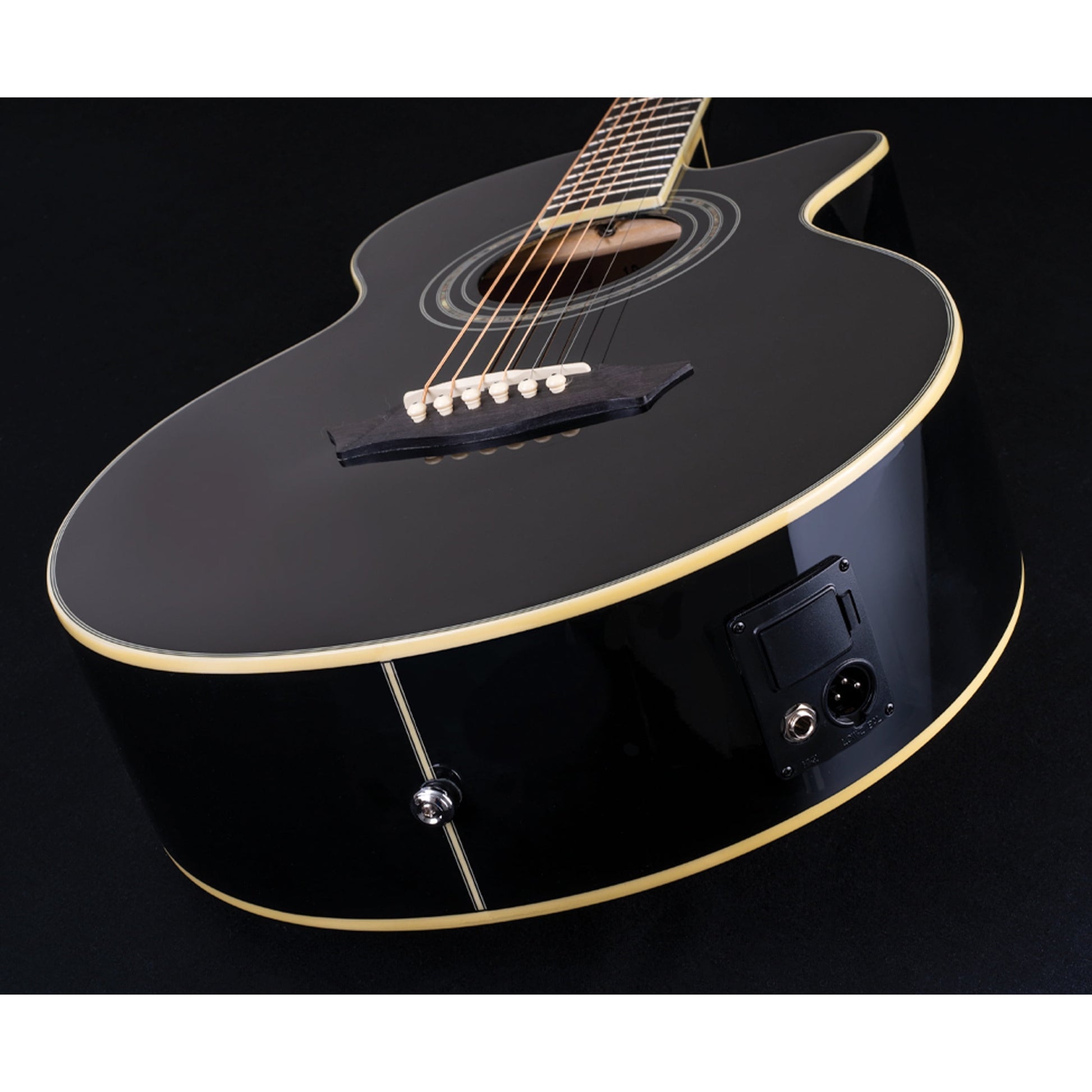 Festival EA10 Acoustic Cutaway Electric Petite Jumbo Guitar with 4-Band EQ Black