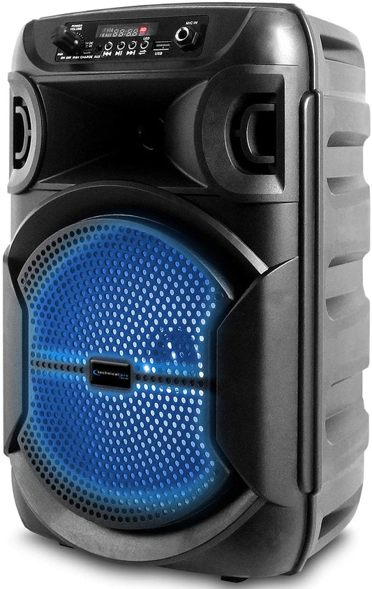 8 Inch Portable 500 Watts Bluetooth Speaker W/Woofer & Tweeter W/Digital Processing, XLR to 1/4" for Karaoke (Black, Speaker)