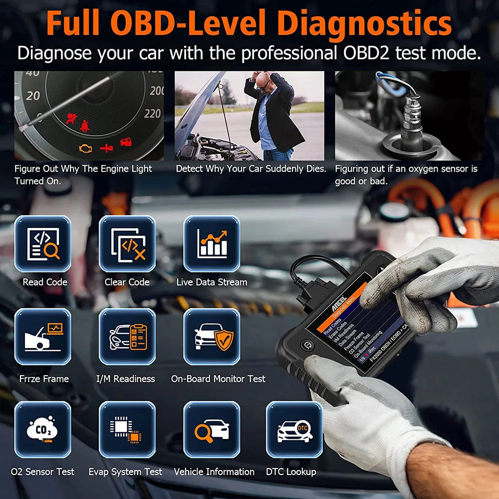 ANCEL FX2000 Car OBD2 Diagnostic Tools Automotive OBD Scanner ABS SRS Airbag Engine Code Reader Free Update Automotive Tools